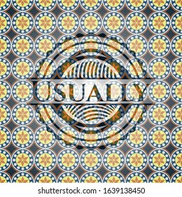 Usually arabic style emblem. Arabesque decoration.
