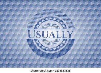 Usually blue hexagon badge.