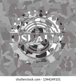 Usually grey camouflage emblem