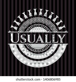 Usually silvery emblem. Vector Illustration. Mosaic.