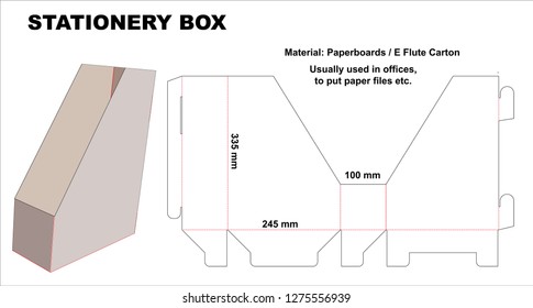 Usually used in offices, to put paper files etc. Vector file and assembled without using glue.