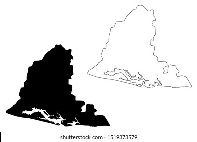 Usulutan Department (Republic of El Salvador, Departments of El Salvador) map vector illustration, scribble sketch Usulután map