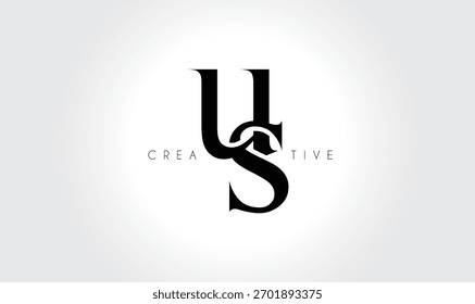 USus Elegant Serif Monogram Logo – Letra tipográfica en minúscula de lujo para marca moderna