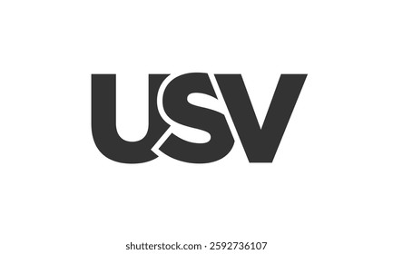 USV logo design template with strong and modern bold text. Initial based vector logotype featuring simple and minimal typography. Trendy company identity ideal for businesses brand presence.