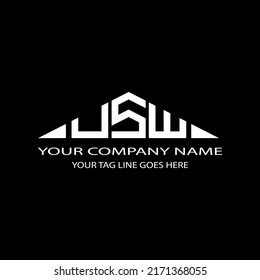 USW letter logo creative design with vector graphic