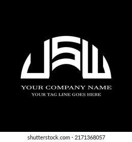 USW letter logo creative design with vector graphic