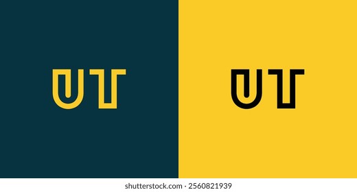 UT abstract minimalist letters Logo Monogram. It is a minimalist logo, this logo is made by combining two letters