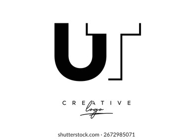 Logotipo creativo minimalista de espacio negativo de UT con monograma moderno para marca y logotipo de marca comercial con letras iniciales Diseño de logotipo para marca.