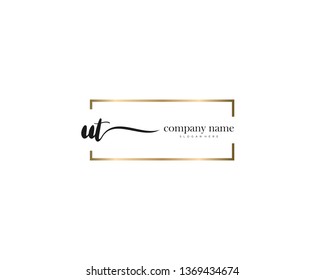UT handwriting initial  logo vector