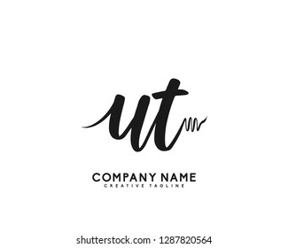 UT Initial Handwriting Logo Template Vector 