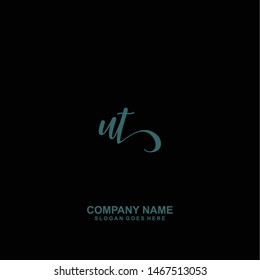 UT Initial handwriting logo vector