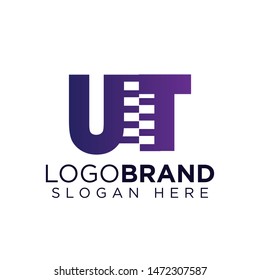 ut Initial letter with zipper logo vector template
