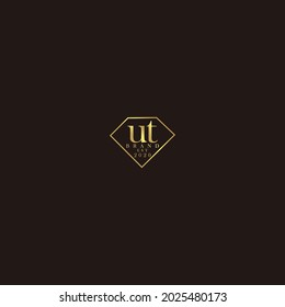 UT Initial logo diamond luxury wedding illustration