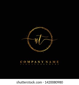UT Initial luxury handwriting logo vector