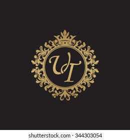 UT initial luxury ornament monogram logo