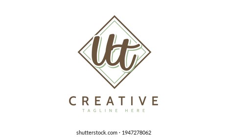 UT Initials, handwriting logo vector