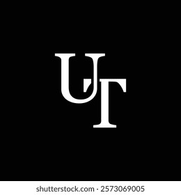 UT letter logo concept isolated on white background. TU Logo