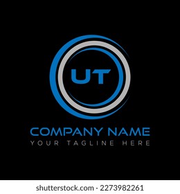 Diseño creativo del logo de la carta UT. Diseño único UT.
