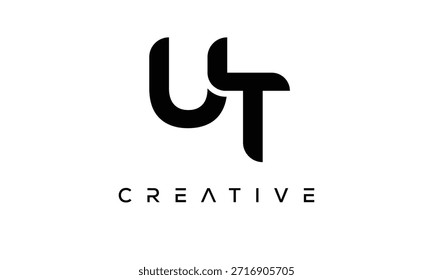 Logotipo del monograma de la letra de UT para la identidad creativa moderna de la marca