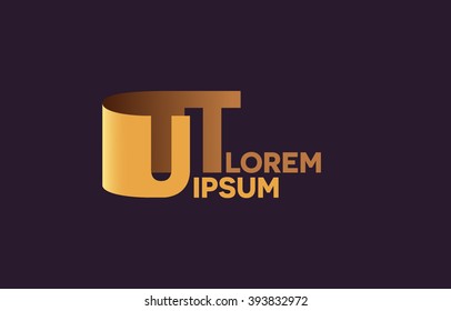 UT letters logo, U and T letters logo alphabet design.