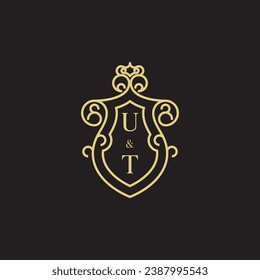 UT line vintage initial logo in high quality professional design that will print well across any print media