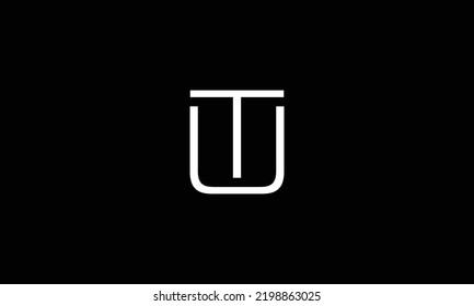 UT logo letter design on luxury background. TU logo monogram initials letter concept. UT icon logo design. TU elegant and Professional letter icon design on black background. U T TU UT