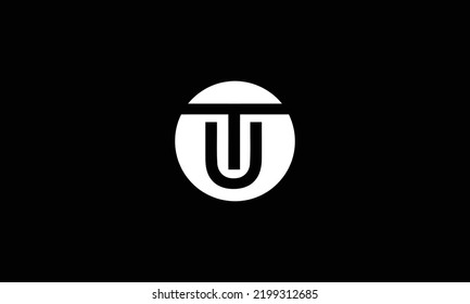 UT logo letter design on luxury background. TU logo monogram initials letter concept. UT icon logo design. TU elegant and Professional letter icon design on black background. U T TU UT