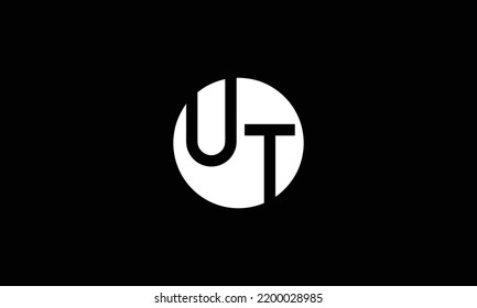 UT logo letter design on luxury background. TU logo monogram initials letter concept. UT icon logo design. TU elegant and Professional letter icon design on black background. U T TU UT 