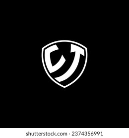 UT logo monogram emblem style with shield shape design template ideas