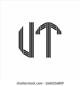 UT Logo monogram outline style linked isolated on white background