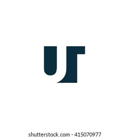 UT Logo. Vector Graphic Branding Letter Element. White Background