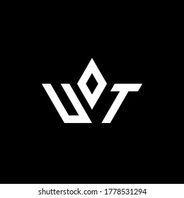 UT Monogramm-Logo mit Kronform Luxus-Design-Vorlage
