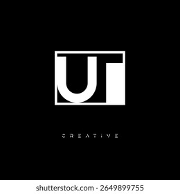 UT Negative Space Monogram – Minimalist Black and White Letter mark Logo for Creative Branding, Fashion Identity  Modern Design Concepts
