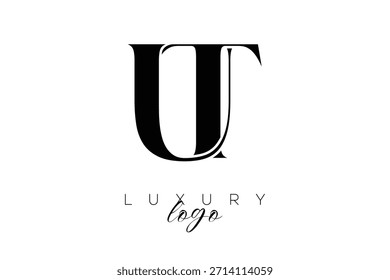 Letra Serif UT Monogram Tipografia Logotipo para identidade de marca premium elegante
