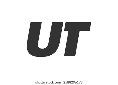 UT Techno Editable Font Logo For Corporate Branding. Bold, Futuristic Design With Unique Typographic Ideas. Minimal Custom Type And Dynamic Letter Variations For Promotion, Printing, And Book Titles