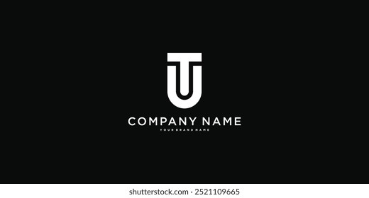 UT or TU letter logo design. Creative U T letter icon. Premium Vector