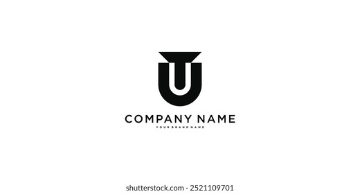 UT or TU letter logo design. Creative U T letter icon. Premium Vector