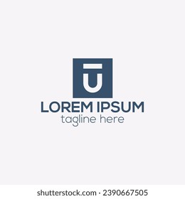 UT or TU letter modern alphabets corporate logo design with black alphabets vector illustration