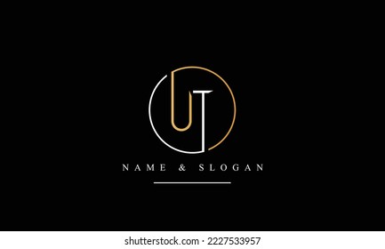 UT, TU, U, T abstract letters logo monogram