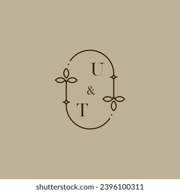 UT wedding initial logo in high quality professional design that will print well across any print media
