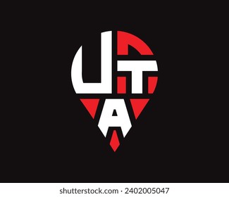 UTA letter location shape logo design