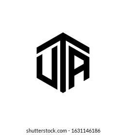 UTA Letter Logo Design polygon Monogram Icon Vector Template