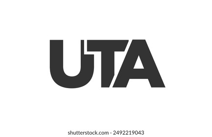 UTA logo design template with strong and modern bold text. Initial based vector logotype featuring simple and minimal typography. Trendy company identity ideal for businesses brand presence.