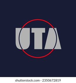 UTA typography vector monogram. UTA company initial name icon.