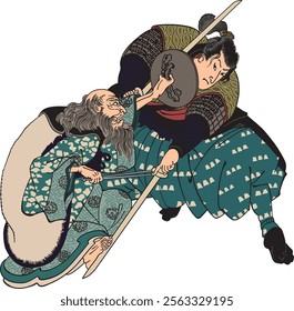 Utagawa Kuniyoshi's "Suikoden 108 Heroes and One Piece" depicts the legendary warriors from the Chinese novel, showcasing their bravery, loyalty, and strength through detailed armor, dynamic poses, an