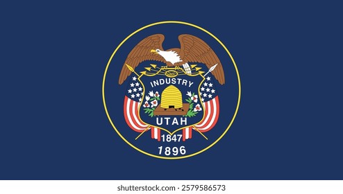 Utah (1922-2011) Flag Vector Illustration Premium Quality