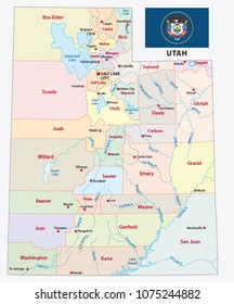 utah administrative and political vector map