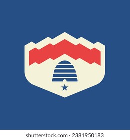 Utah badge vintage mountain retro classic patch emblem sticker logo illustration