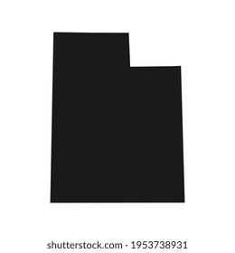 Utah black map on white background