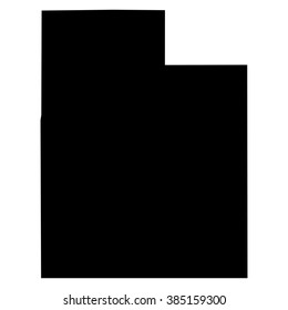 Utah black map on white background vector
